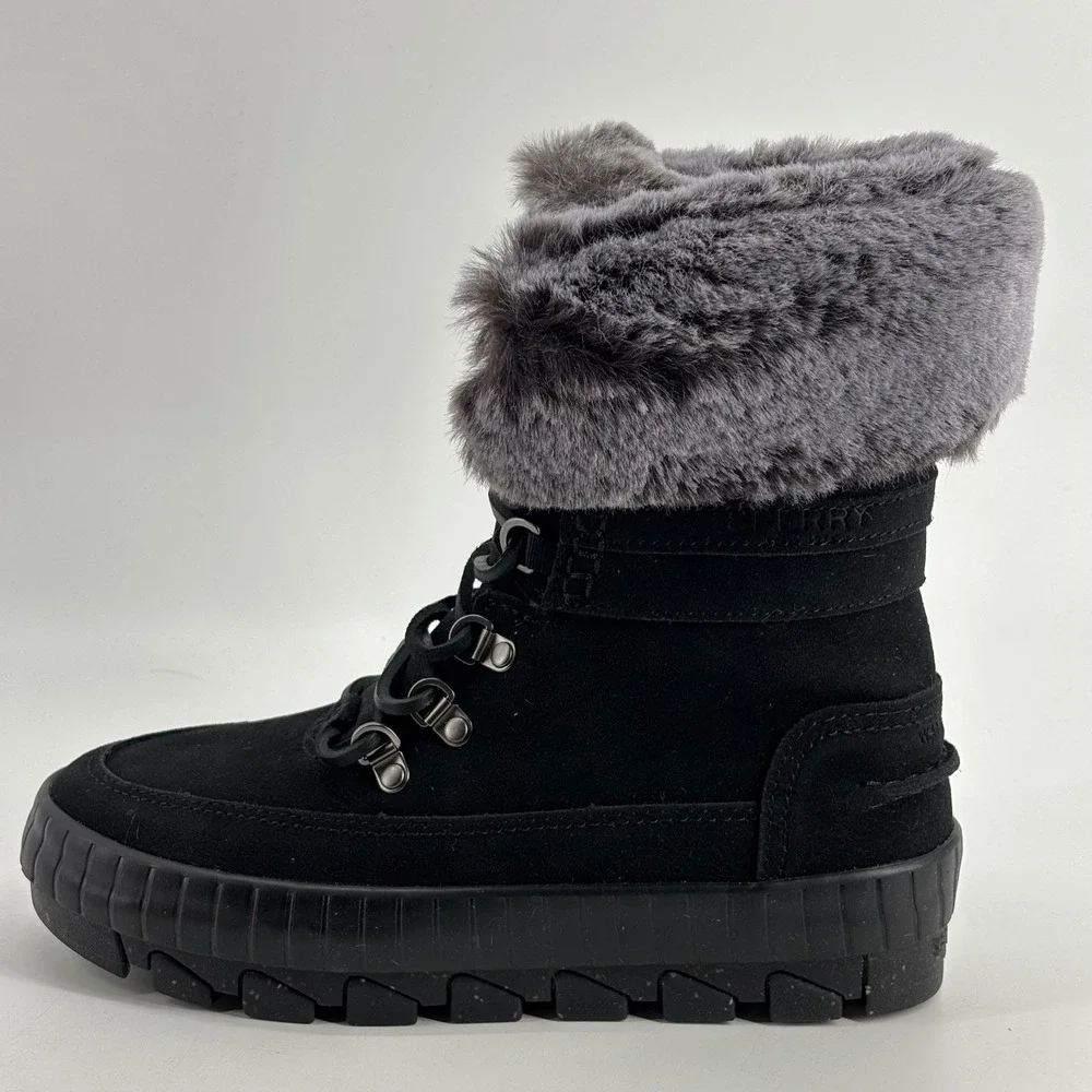 Sperry Torrent Winter Laceup Boots Womens 6.5 Black Waterproof Suede STS86832
